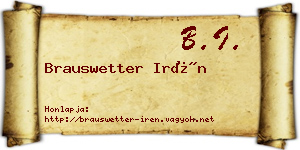 Brauswetter Irén névjegykártya